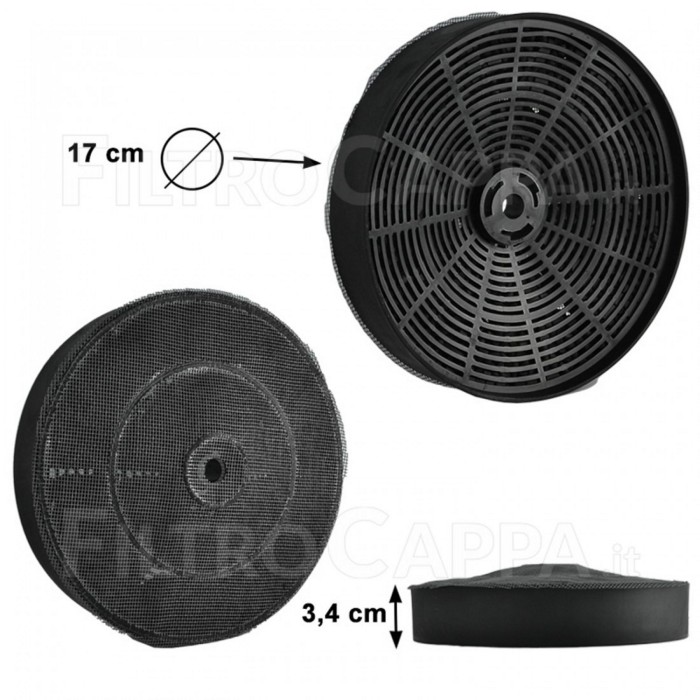 Filtro de carvão diâmetro 17 cm para coifa ELICA TURBOAIR ELECTROLUX mod 46 FKS046