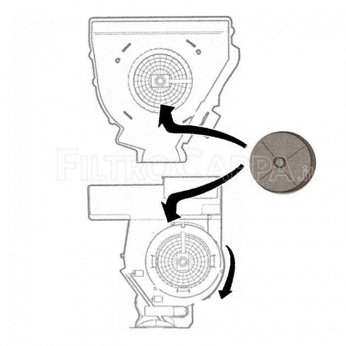 Filtro de carvão diâmetro 17 cm para coifa ELICA TURBOAIR ELECTROLUX mod 46 FKS046