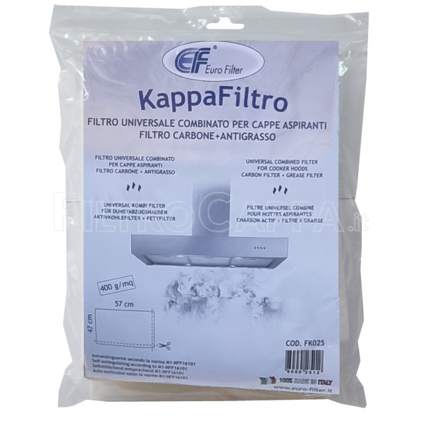 UNIVERSAL FILTER 47 X 57 CM ANTI-GREASE COMBINED ACTIVATED CARBON FK025