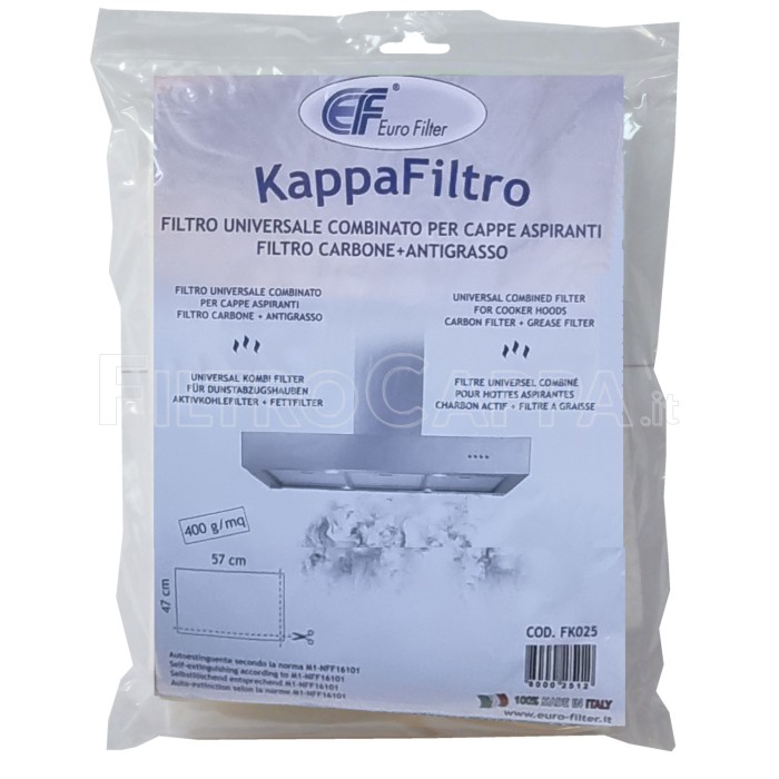 FILTRE UNIVERSEL 47 X 57 CM ANTI-GRAISSE COMBINÉ CHARBON ACTIF FK025 FILTRE UNIVERSEL 47 X 57 CM ANTI-GRAISSE COMBINÉ CHARBON ACTIF FK025