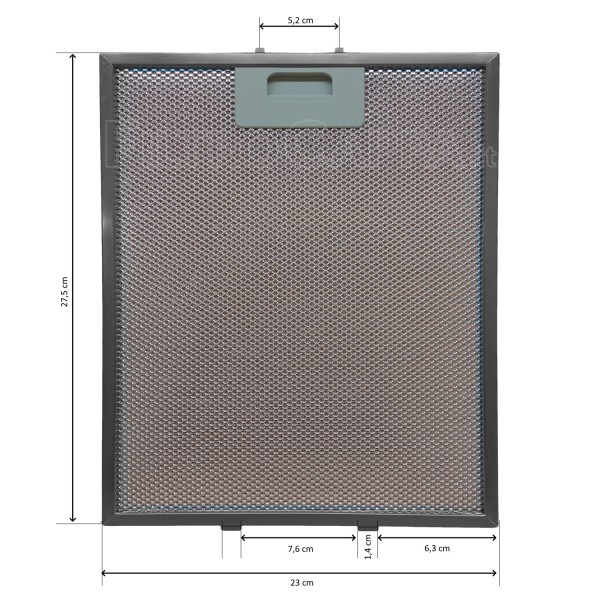 METAL FILTER 23,1 X 27,6 CM ELICA TURBOAIR SMERALDO CORALLO COOKER HOOD GF01QB