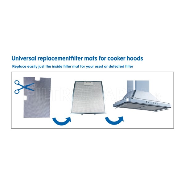Universal aluminum metal filter 60 x 40 cm for Cooker Hoods R553333
