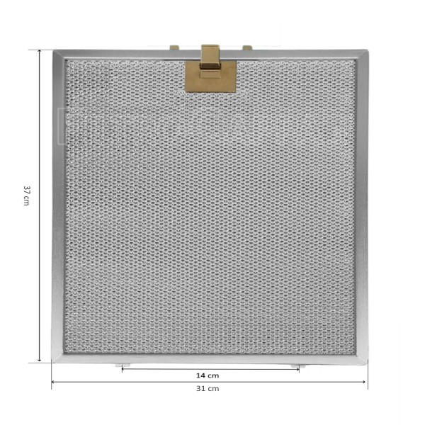 Filtro Metallico maniglia PUSH 37 x 31 cm per Cappa AIRONE TURANDOT ACFMAA9X37X31MP000