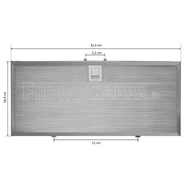 Metallfilter 32,5 x 18,9 Cm FüR Dunstabzugshaube Faber Franke Smart Hc 133.0599.442