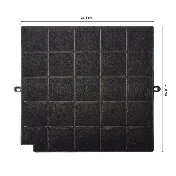 Filtre à charbon pour hotte Elica 26,3 X 25,8 Cm Fks424