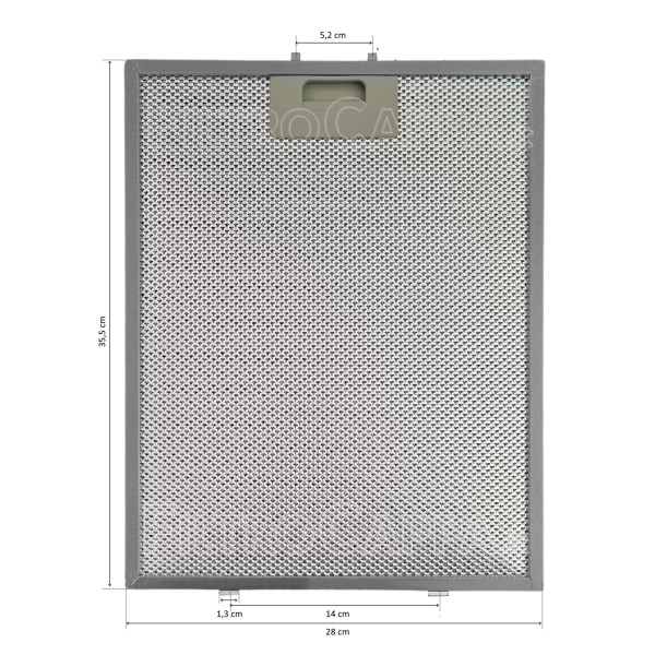 Filtro Metallico 35,4 x 27,8 cm per Cappa Atlan ATAF3503IS024