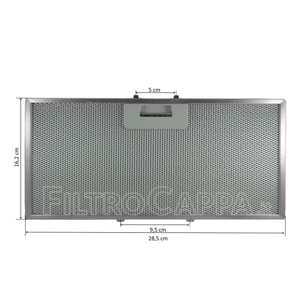 Filtro Metallico 28,5 X 16,2 cm per Cappa Galvamet Optima 80 90 100 R258118
