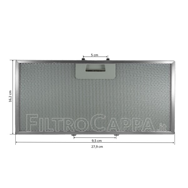 Filtro Metallico 27,9 X 16,2 cm per Cappa Galvamet Optima 60 R258119
