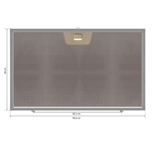 Filtro metálico 50,6 x 30 cm para campana extractora Faber Smeg Electrolux Ikea 133.0184.490