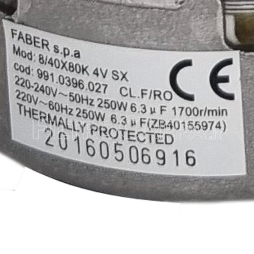 Motor para campana extractora Faber Franke Mod 8/40X80K 4V SX 991.2396.027 2