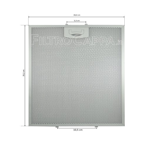 Filtro metálico 28,4 x 35,2 cm para campana extractora Samsung Candy Tecnowind 4FIQ60ALM1.2 FKA71