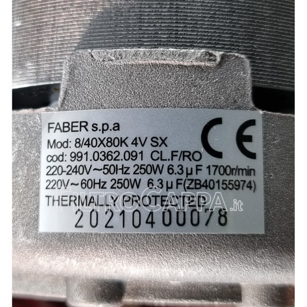 Motor para campana extractora Faber Franke 8/40x80 K 4V SX 400000052 133.0047.758 Motor para campana extractora Faber Franke 8/40x80 K 4V SX 400000052 133.0047.758