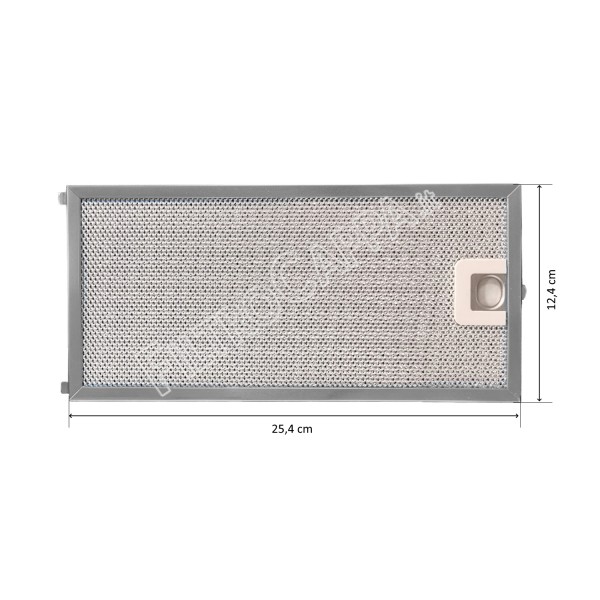 Filtro Metallico Alluminio 25,4 x 12,4 cm per Cappa Faber Franke 133.0200.454