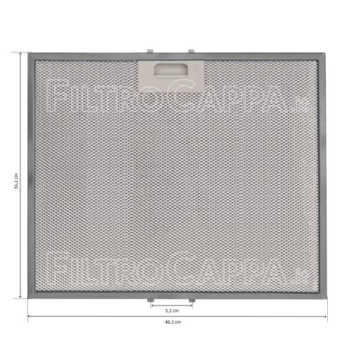 Filtro metálico de aluminio de 31,2 x 40,1 cm para campana extractora Elica ETNA 10801290151