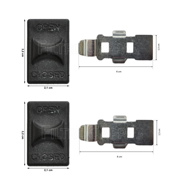 Hakenfreigabe-Filtergittergriff (2-teiliges Set) Elica Turboair-Haube