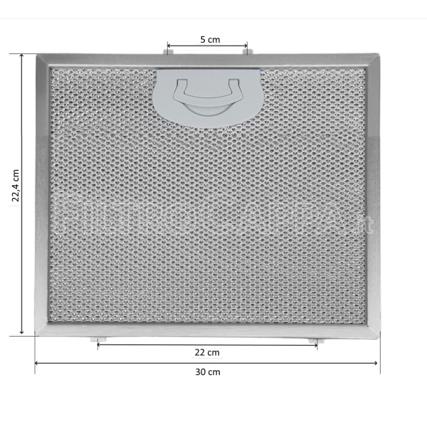Filtro Metallico Alluminio 30 X 22,4 cm Per Cappa Airone AIDA ELEKTRA PUCCINI FKA131
