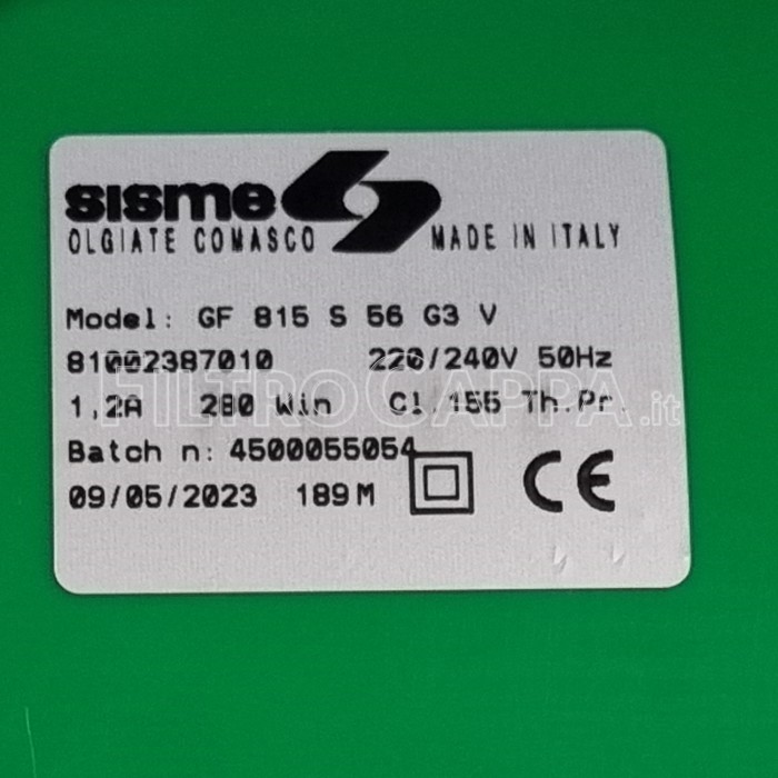 Motor Sisme GF 815 S M02387 para Exaustor Smeg 795211167
