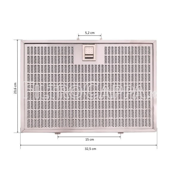 Filtre métallique 23,6 x 32,5 cm pour hotte Faber Ilma NO-STEAM 133.0488.250