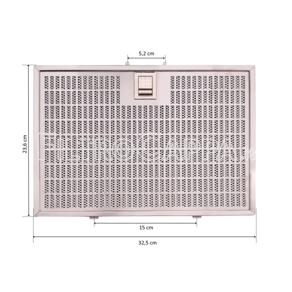 Filtro Metallico 23,6 x 32,5 cm per Cappa Faber Ilma NO-STEAM 133.0488.250