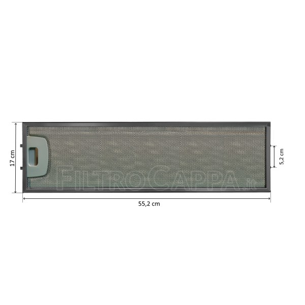 Filtro metálico 55,2 x 17 cm grelha móvel para exaustor Elica GRI0009220
