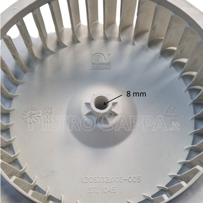 Ventilateur à turbine diamètre 14,5 cm pour sèche-mains Vortice OPTIMAL METAL 1.205.132.005