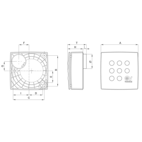 Aspiratore Vortice VORT QUADRO MICRO 100 T ES 11941