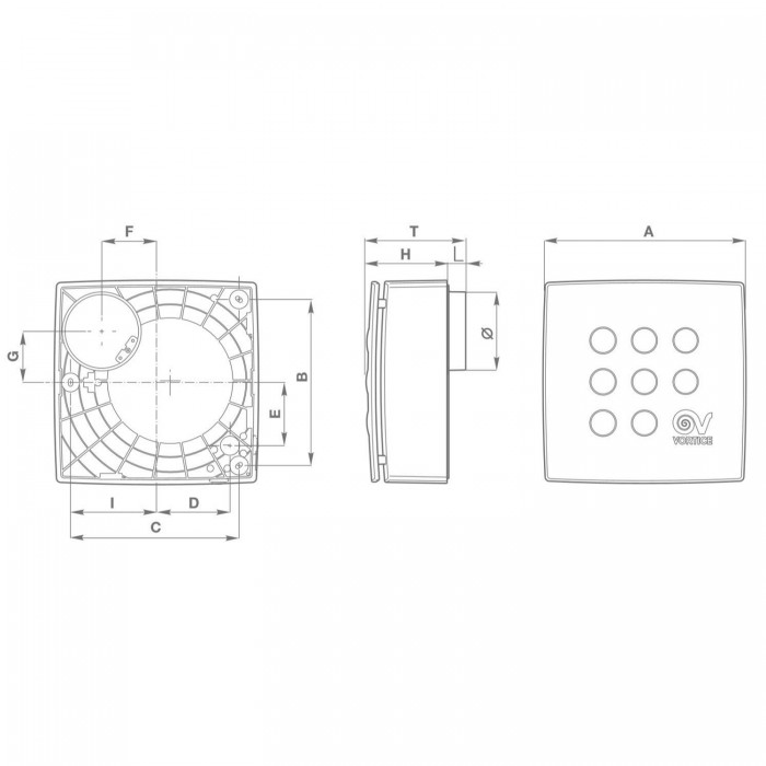 Aspiratore Vortice VORT QUADRO MICRO 100 T ES 11941