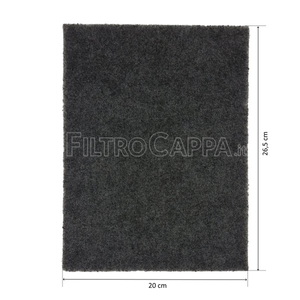 Filtro Carbone 26,5 x 20 x 1 cm per CAPPA AIRONE HAMLET PCR5 ACFCRETT30X20X1010