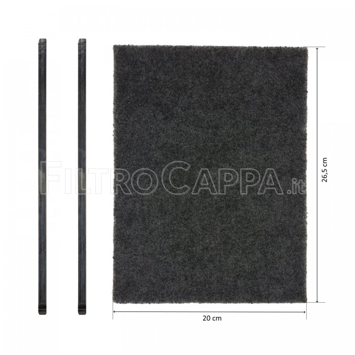 Filtre à charbon 26,5 x 20 x 1 cm pour hotte AIRONE HAMLET PCR5 ACFCRETT30X20X1010