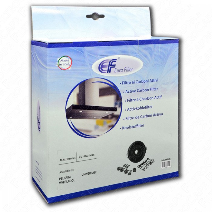 Filtro carbone Universale per Cappa da cucina con vari adattatori FKS505