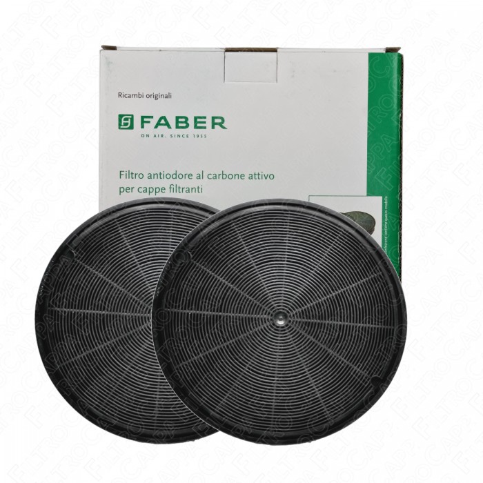 Filtro de carbono (pacote com 2 peças) diâmetro 19,6 x 3 cm ORIGINAL Faber 112.0157.240