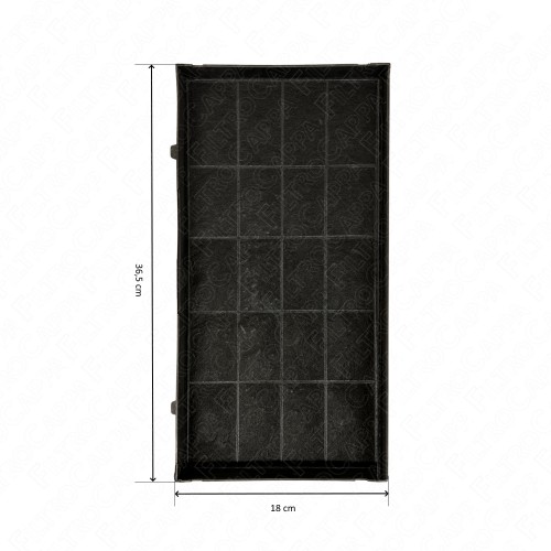Filtro de carbón 36,5 x 18 cm para campana extractora Elica GR09NB-NN GR09N F00499