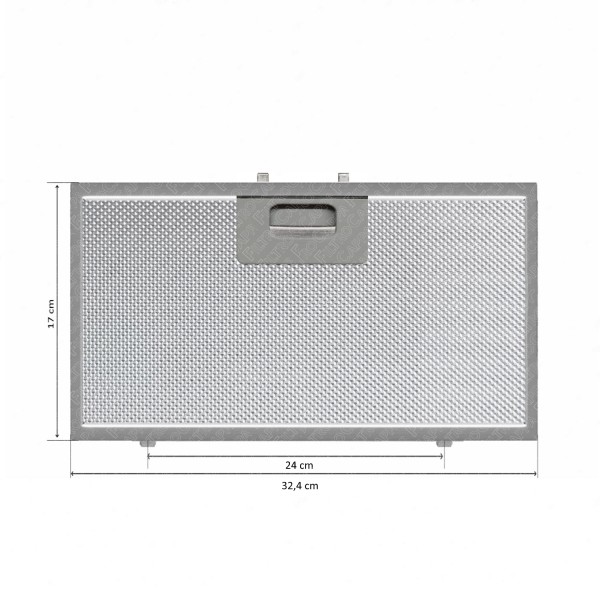 Filtre métallique aluminium 32,4 x 17 cm pour hotte aspirante Airlux Best Electrolux 80871536