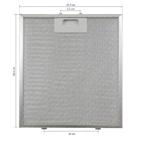 Filtro metálico de aluminio 30,5 x 27,7 cm para campana extractora Best 80871395
