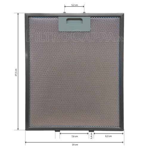 Filtro de aluminio metálico 23,1 x 27,6 cm para campana extractora Elica Turboair Smeraldo FKA164 2