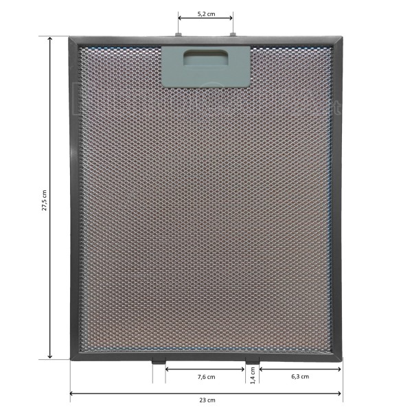 Metal alluminium filter 23.1 x 27.6 cm for Elica Turboair Smeraldo Cooker Hood FKA164 Metal alluminium filter 23.1 x 27.6 cm for Elica Turboair Smeraldo Cooker Hood FKA164