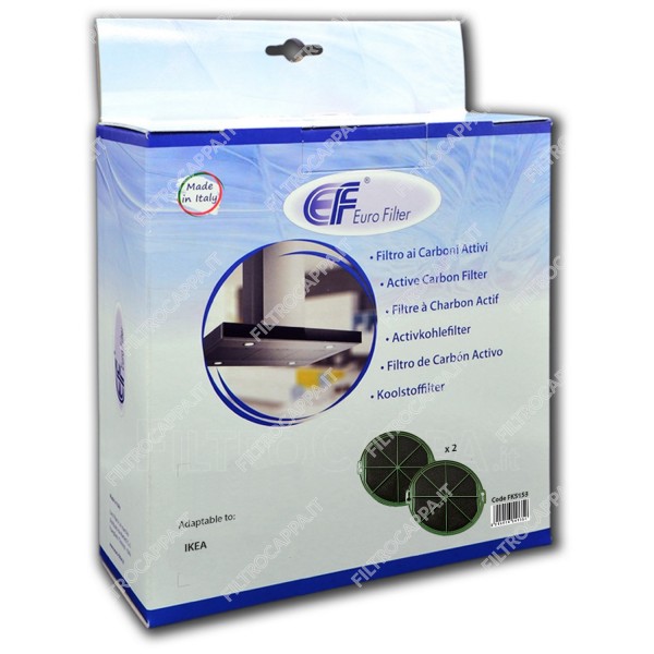 Filtro Carbone Long Life (Conf. 2 Pezzi) Diametro 15 Cm Ikea FK TYPE FIL400 FKS253