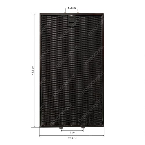 Filtro metálico Alumínio preto 26,7 X 46,6 cm para exaustor Airforce AFCGF30L6EBK