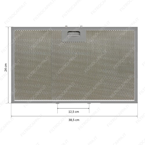 Filtro metallico alluminio 38,5 x 24 cm per Cappe Max Fire 144200300