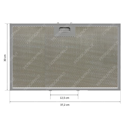 Filtro metallico alluminio 37,2 x 30 cm per Cappe Max Fire 144200150