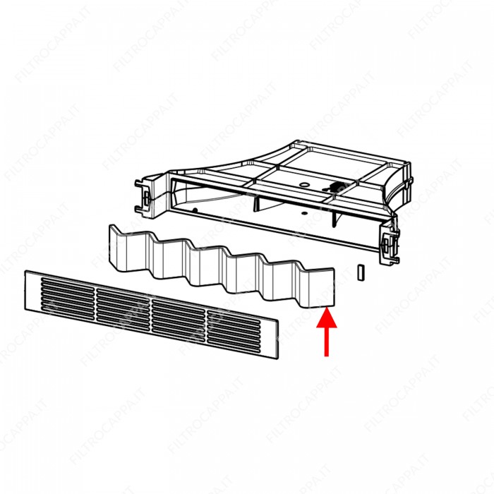 Filtro de carbón de larga duración de 54,5 x 7,5 cm para campana extractora de tiro descendente Faber Ikea FKS002