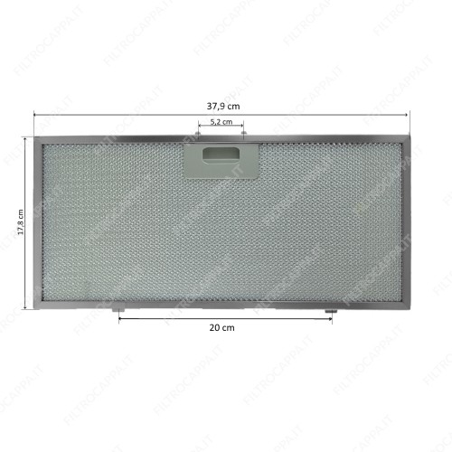 Filtro metallico alluminio 37,9 x 17,8 cm per cappa Elica GF09AB