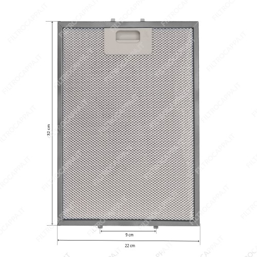 Filtro de aluminio metálico de 22 x 32 cm para campana extractora Siemens Bosch FKA165