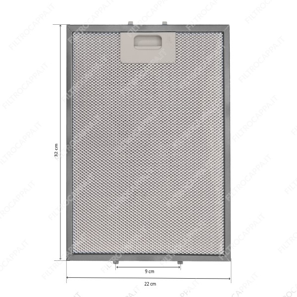 Filtro metallico alluminio 22 x 32 cm per cappa aspirante Siemens Bosch FKA165