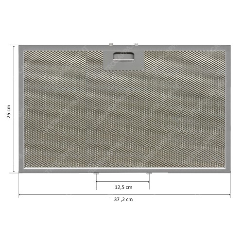 Filtro metallico alluminio 37,2 x 25 cm per Cappe Max Fire 144200110
