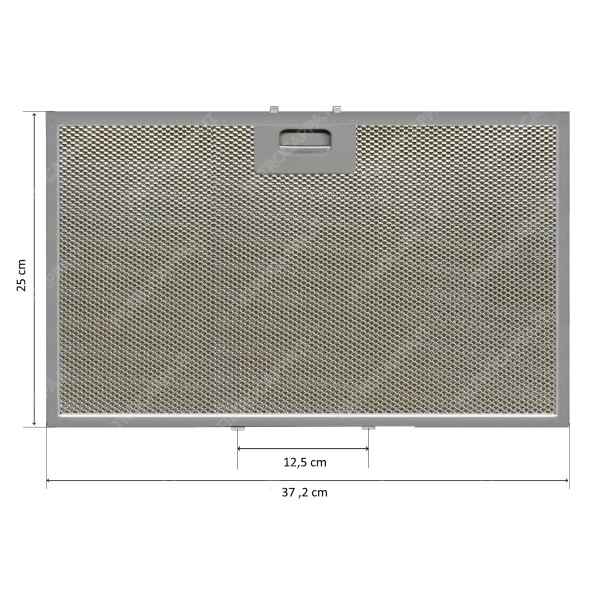 Filtro metálico 37,2 x 25 cm para campanas extractoras Max Fire 144200110