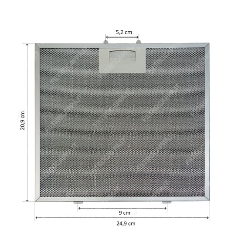 Filtro Metallico Alluminio 24,9 x 20,9 cm per Cappa Silverline YT142.1170.05