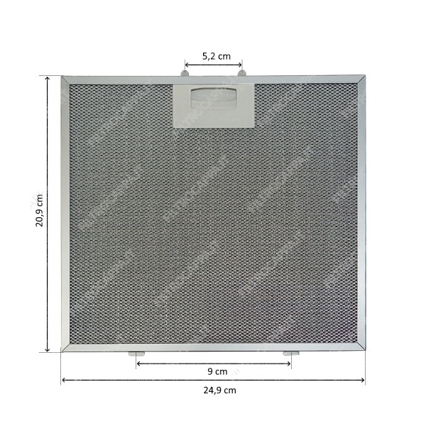 Filtro Metallico Alluminio 24,9 x 20,9 cm per Cappa Silverline YT142.1170.05