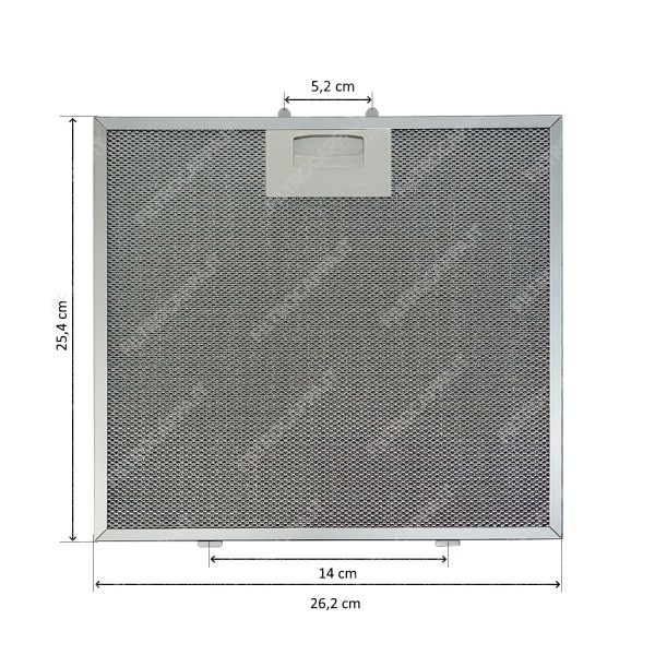 Filtro metallico allumini 25,4 x 26,2 cm per Cappa Silverline YT142.2240.01