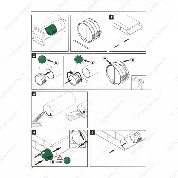 Válvula antirretorno 3D para coifas de cozinha diâmetro 12,4 cm para conduta de parede – 112.0569.781 Válvula antirretorno 3D para coifas de cozinha diâmetro 12,4 cm para conduta de parede – 112.0569.781